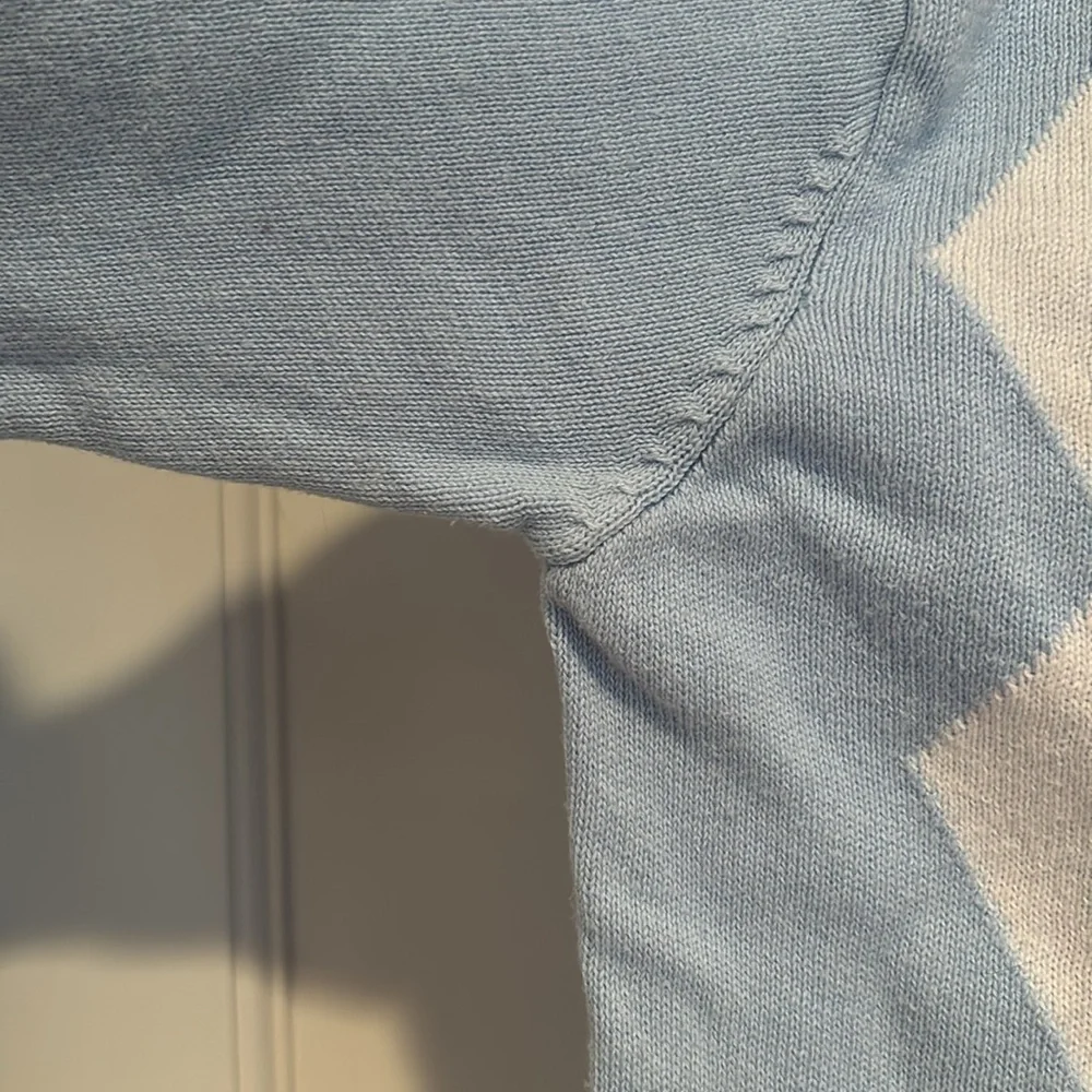 The Children’s Place 1/4 zip blue argyle long sleeve sweater in size S (5/6)